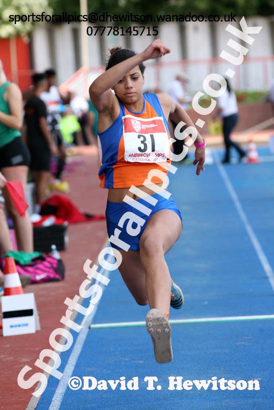 Senior girls triple jump, English Schools Track and Field. Photo: David T. Hewitson/Sports for All Pics